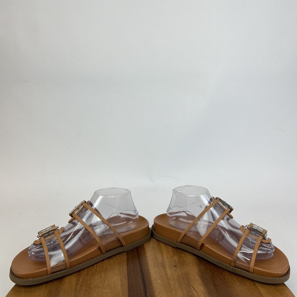 Womens Schutz Naomi Vinyl Leather Double Strap Slip On Sandals Slides Size 10 B - Picture 5 of 9